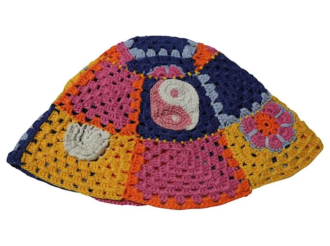 Bonnet Staud Floral Crochet en Polyester Multicolore  ref.659209