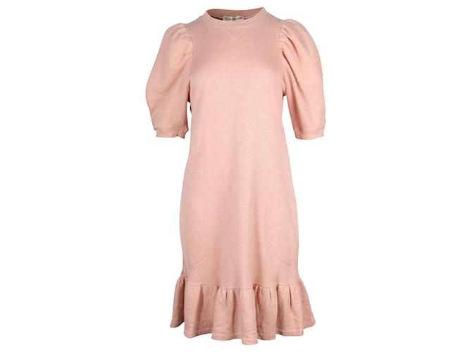 Ulla Johnson Knitted Puff Sleeve Dress in Pink Cotton  ref.659220