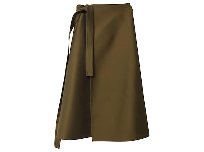 Céline Celine Wrap Midi Skirt in Brown Viscose Cellulose fibre  ref.659236