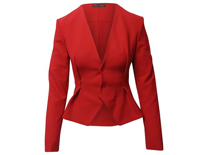 Roland Mouret Peplum Blazer Jacket in Red Polyester  ref.659238