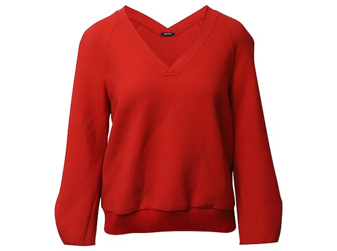 Jil Sander Pullover mit V-Ausschnitt aus rotem Polyester  ref.659250