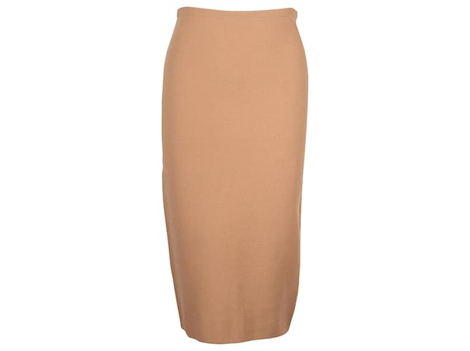 Diane Von Furstenberg Bi-Colour Knit Pencil Skirt in Tan Viscose Brown Beige Cellulose fibre  ref.659256