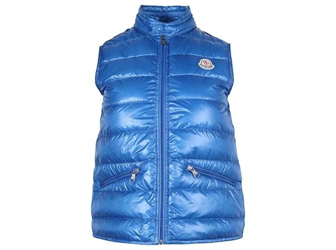 Moncler Puffer Vest in Blue Nylon  ref.659264