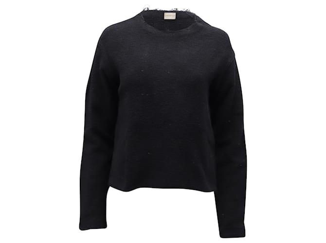 Simon Miller Frayed Neckline Sweater in Black Cotton   ref.659268