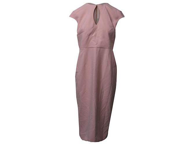 Roland Mouret Chiswell Key Hole Sheath Dress in Pink Polyester  ref.659271