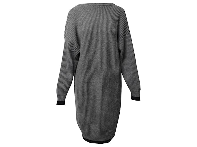 Maison Martin Margiela Robe pull en maille de laine grise  ref.659298