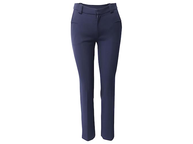 Roland Mouret Holway Slim Trousers in Navy Blue Polyester  ref.659321