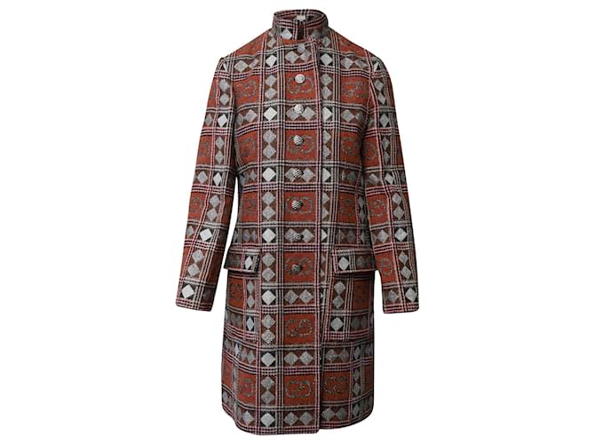 Gucci GG Tweed Coat in Orange and Silver Wool ref.659378 - Joli Closet