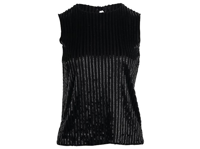 Top senza maniche con perline Diane Von Furstenberg in cotone nero