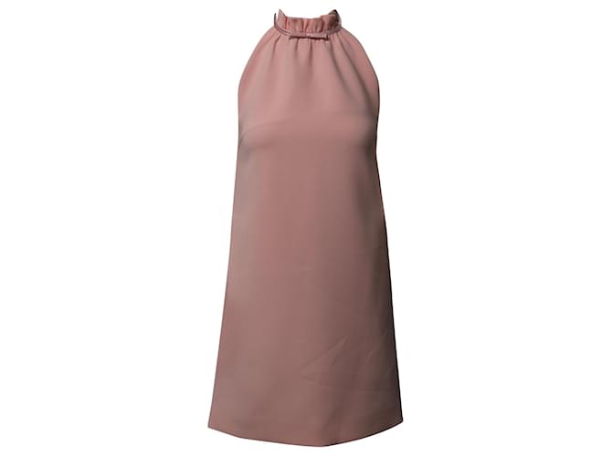 Miu Miu Bow Detail Halter Mini Dress in Pastel Pink Triacetate Synthetic  ref.659396