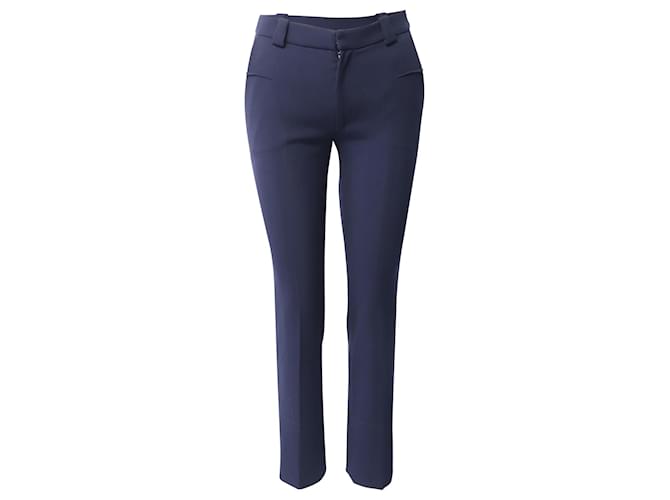 Roland Mouret Holway Slim Trousers in Navy Blue Polyester  ref.659402