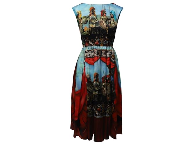 Dolce & Gabbana Opera dei Pupi Print Dress in Multicolor Silk Multiple colors  ref.659454
