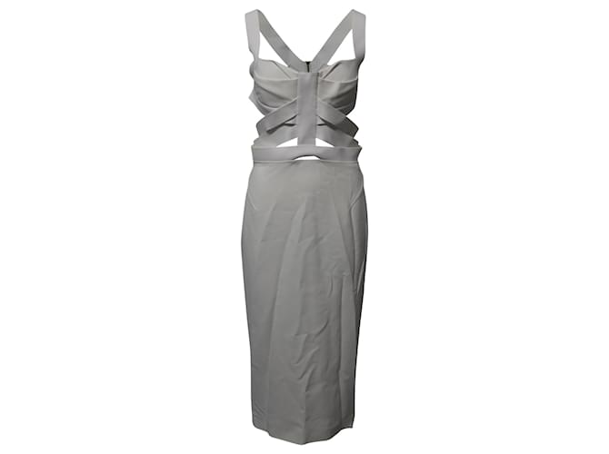 Roland Mouret Skeleton Strukturiertes Kleid aus weißem Polyester  ref.659457