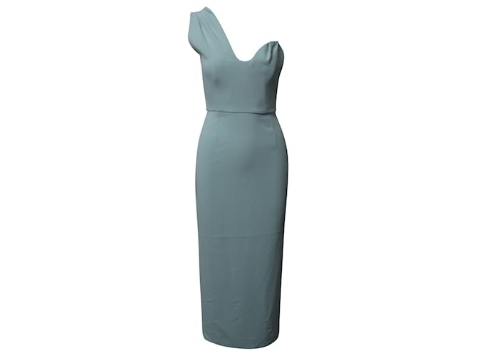 Roland Mouret One-Shoulder Midi Dress in Light Blue Polyester  ref.659459