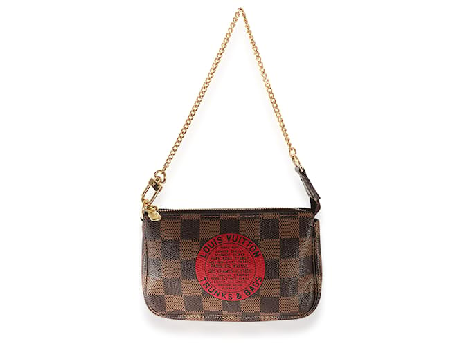 Louis Vuitton Damier Ebene Trunks & Bags Mini Pochette Accessori Marrone  ref.659491