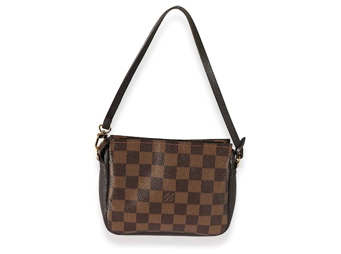 Louis Vuitton Damier Ebene Trousse Make Up Bag  Brown Leather  ref.659503