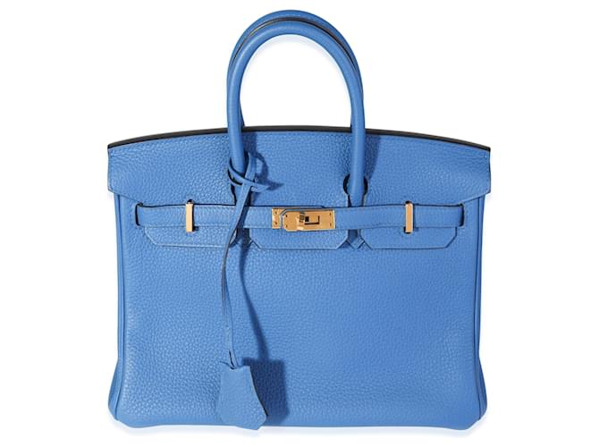 Hermès Hermes Bleu Hydra Clemence Birkin 25 GHW Blu  ref.659575