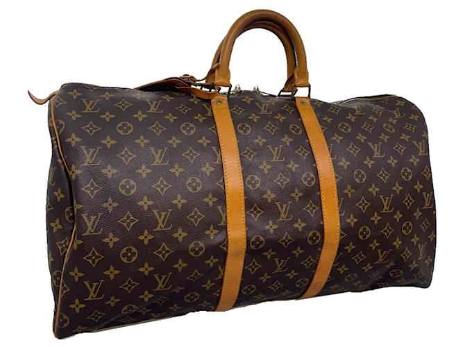 Louis Vuitton Monogram Keepall 55 Boston Bag M41424 LV Auth 31670 Cloth  ref.659746