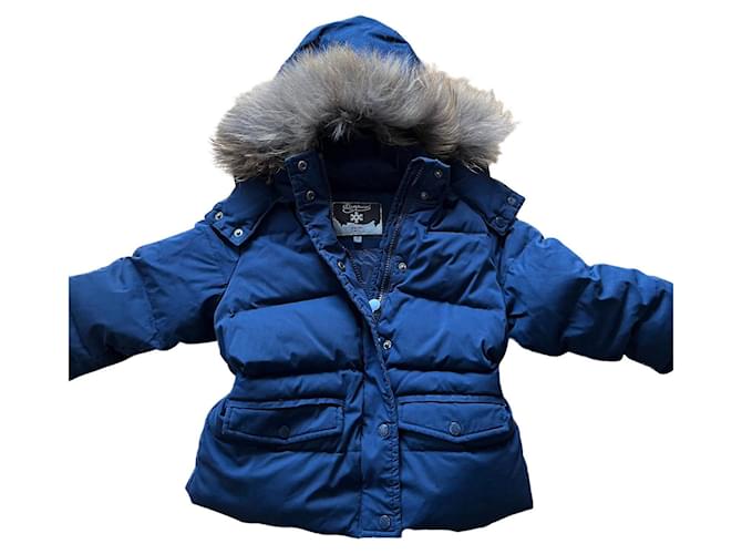 Bonpoint Girl Coats outerwear Navy blue Cotton  ref.659971
