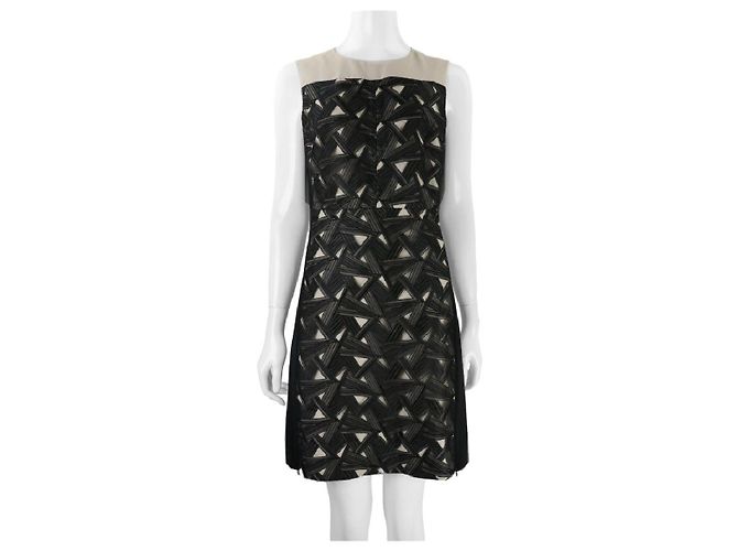 Diane Von Furstenberg DvF Reona Spitzenkleid mit Grafik Schwarz Roh
