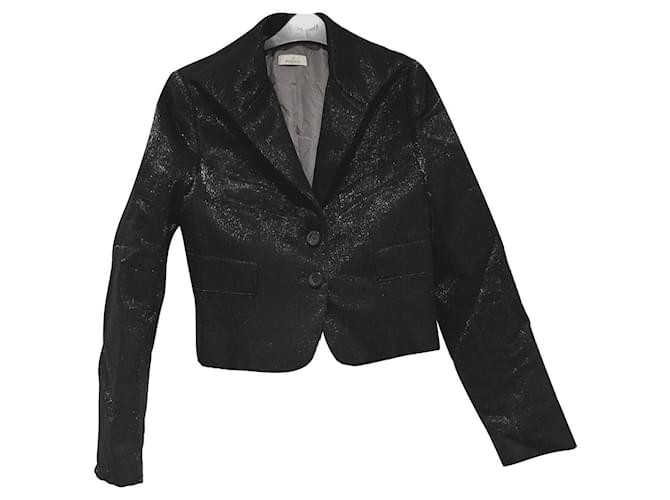 Blazer de lana con brillo metalizado negro de Pinko Metálico  ref.660501