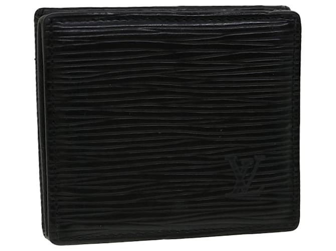 LOUIS VUITTON Epi Porte Monnaie Boite Coin Purse Black M63692 LV