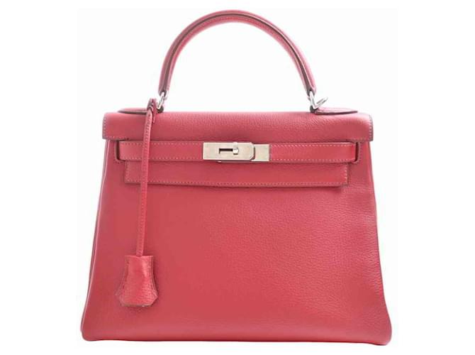 Hermès hermes kelly Red Leather  ref.660647