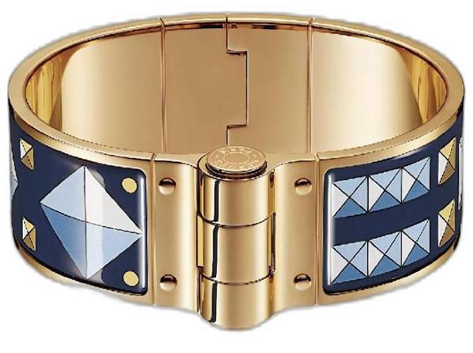 Hermès braccialetto a cerniera "collare per cani" Blu  ref.660667
