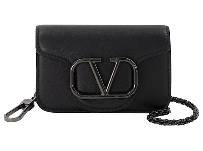 Loco Micro Leather Shoulder Bag in White - Valentino Garavani