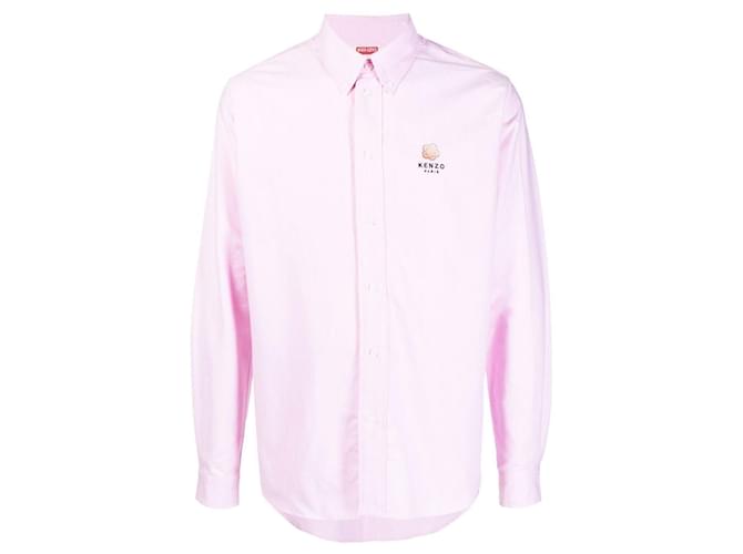Kenzo Chemise rose casuel 'Boke Flower' crest Pink Cotton  ref.661078