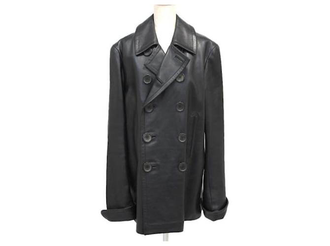 Gucci Men Coats Outerwear Black Leather  ref.661187