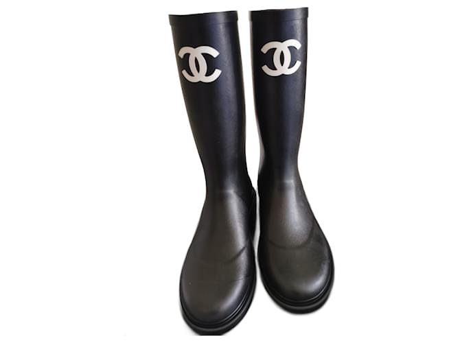 Chanel Botas de goma Negro  ref.661311