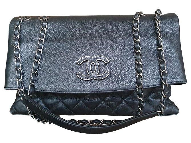 Borsa a tracolla Chanel Nero Corda