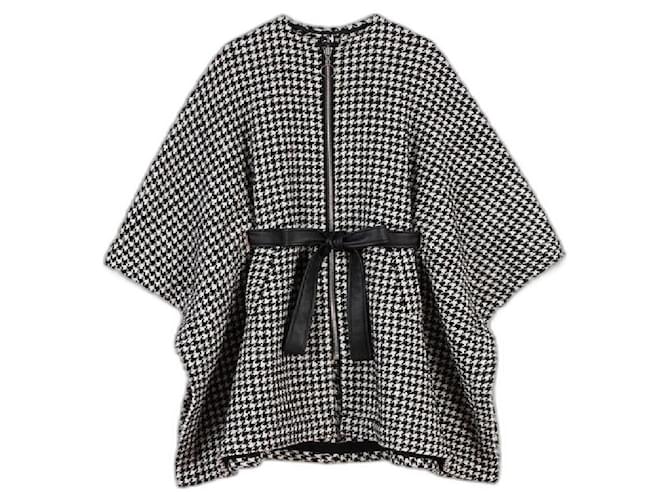 Maje Coats, Outerwear Black White Wool  ref.661383