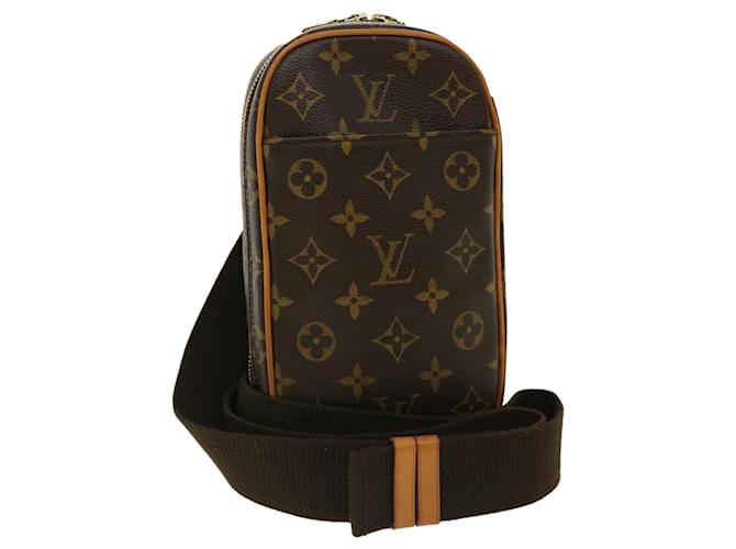 Auth Louis Vuitton Monogram Pochette Gange Body Bag Waist Bag