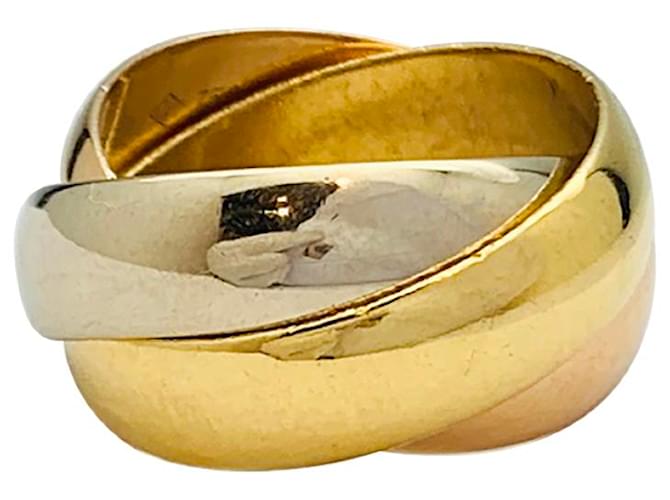 Love Bague Cartier "Trinity" 3 ors, grand modèle. Or blanc Or jaune Or rose  ref.661480