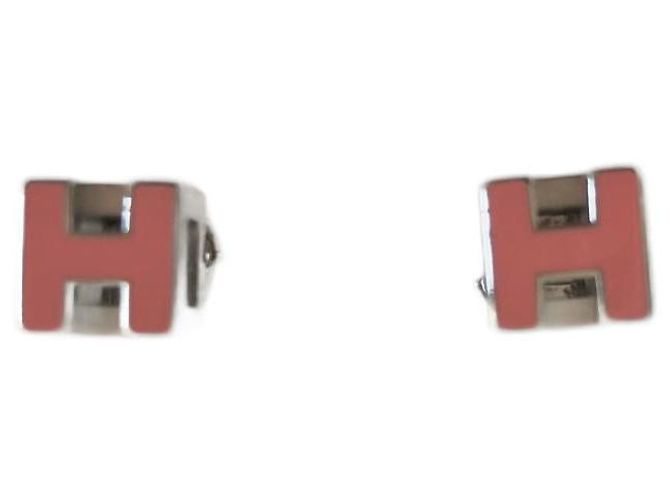 Orecchini Hermès Cage d'H Argento Palladio Rosa