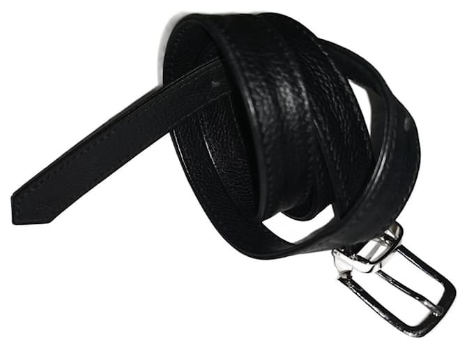 Chanel Cinturones Negro Cuero  ref.661684