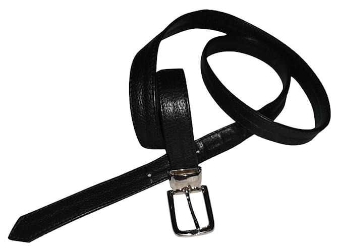 Chanel Cinturones Negro Cuero  ref.661733