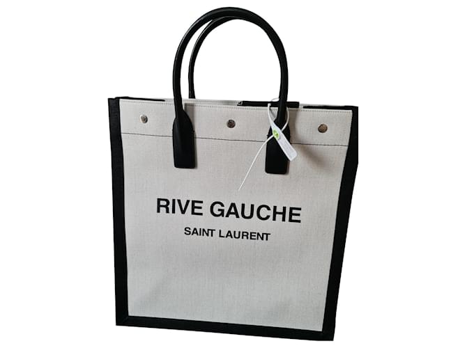 Saint Laurent Rive Gauche Black Beige Cloth  ref.661753