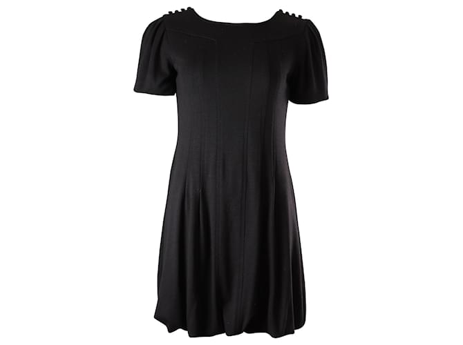 Sportmax Puff Sleeve Mini Dress in Black Wool  ref.661758