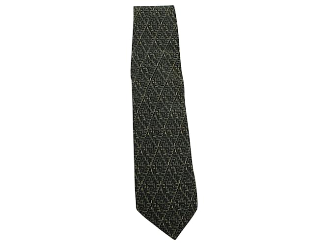 Giorgio Armani Dark Green Print Tie Silk  ref.661784