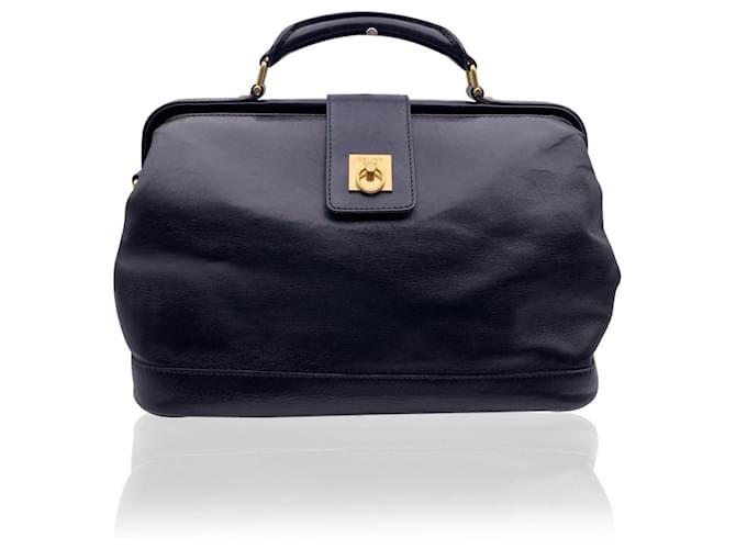 Leather Doctor Bag for Women Black Leather Handbag Top 