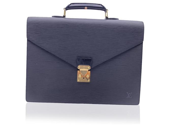 Louis Vuitton Sac porte-documents Ambassadeur en cuir épi noir  ref.661961