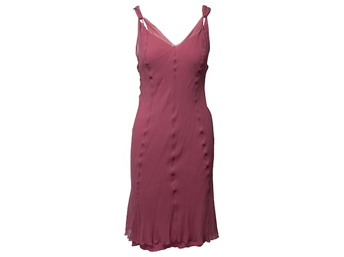 Vestido midi Alberta Ferretti em seda rosa  ref.661985