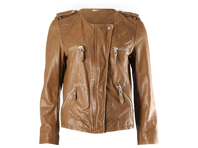 Isabel Marant Etoile Kady Motor Jacket in Brown Leather   ref.661996