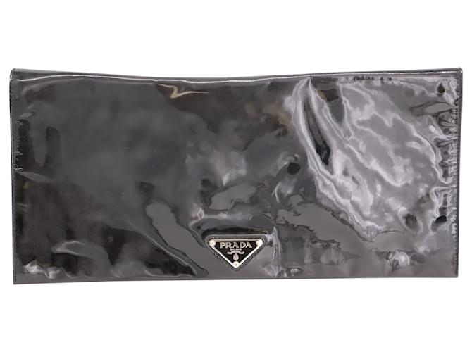 Prada Vernice Sfumata Clutch in Black Patent Leather   ref.662009