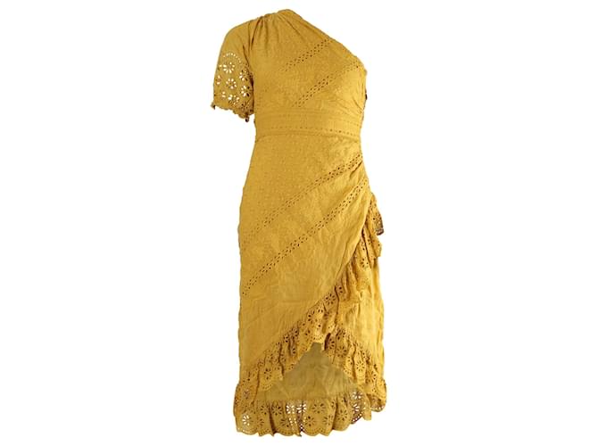 Vestido de manga simples Ulla Johnson Gwyneth em algodão amarelo  ref.662026