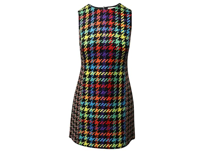 Alice + Olivia Coley Ärmelloses Kleid mit Hahnentrittmuster aus mehrfarbigem Acryl Python drucken  ref.662058