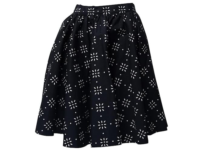 MSGM Skater A-line Skirt in Black Cotton  ref.662103